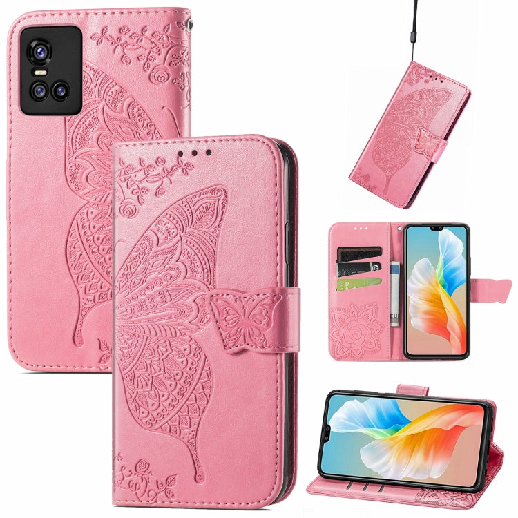 Butterfly Love Flowers Embossed Horizontal Flip Leather Case with Holder & Card Slots & Wallet & Lanyard, For OPPO Realme C20, For vivo S7e, For vivo S10 / S10 Pro, For vivo V20 2021, For Wiko Y61, For Xiaomi Redmi 10