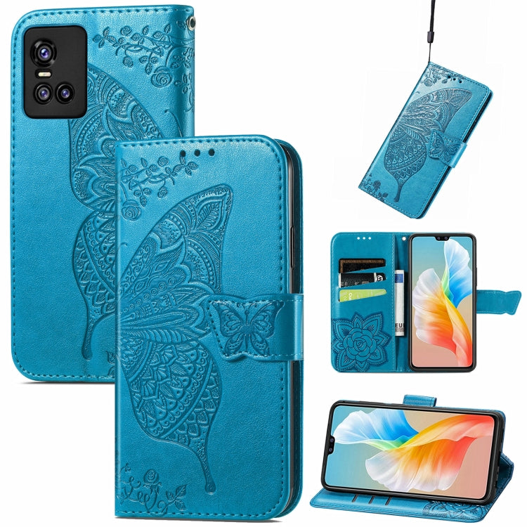 Butterfly Love Flowers Embossed Horizontal Flip Leather Case with Holder & Card Slots & Wallet & Lanyard, For OPPO Realme C20, For vivo S7e, For vivo S10 / S10 Pro, For vivo V20 2021, For Wiko Y61, For Xiaomi Redmi 10