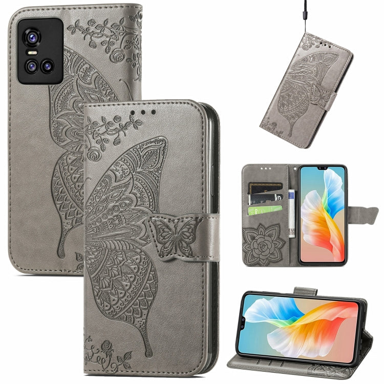 Butterfly Love Flowers Embossed Horizontal Flip Leather Case with Holder & Card Slots & Wallet & Lanyard, For OPPO Realme C20, For vivo S7e, For vivo S10 / S10 Pro, For vivo V20 2021, For Wiko Y61, For Xiaomi Redmi 10