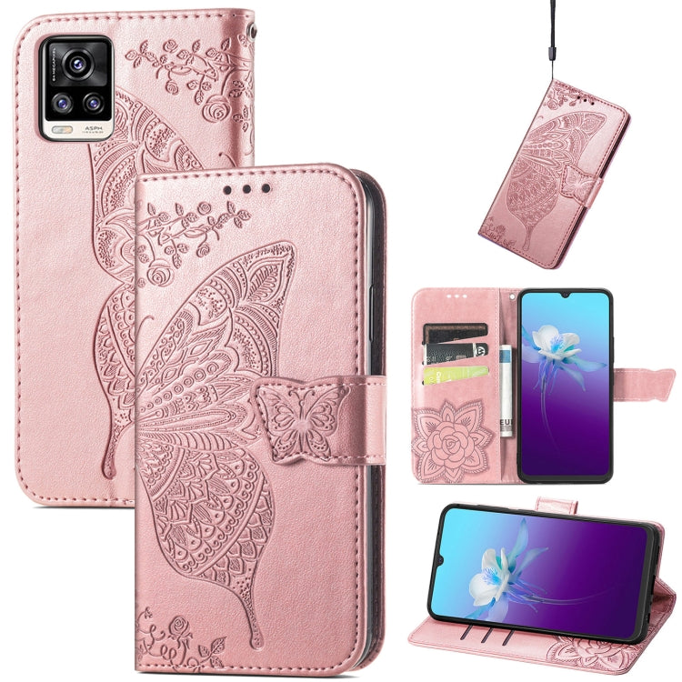 Butterfly Love Flowers Embossed Horizontal Flip Leather Case with Holder & Card Slots & Wallet & Lanyard, For OPPO Realme C20, For vivo S7e, For vivo S10 / S10 Pro, For vivo V20 2021, For Wiko Y61, For Xiaomi Redmi 10