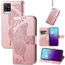 Load image into Gallery viewer, Butterfly Love Flowers Embossed Horizontal Flip Leather Case with Holder &amp; Card Slots &amp; Wallet &amp; Lanyard, For OPPO Realme C20, For vivo S7e, For vivo S10 / S10 Pro, For vivo V20 2021, For Wiko Y61, For Xiaomi Redmi 10