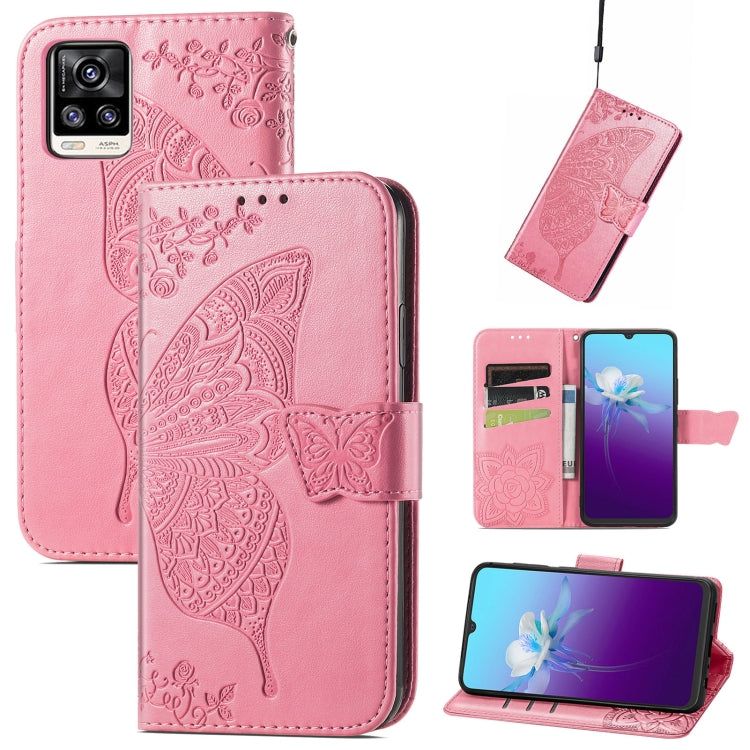 Butterfly Love Flowers Embossed Horizontal Flip Leather Case with Holder & Card Slots & Wallet & Lanyard, For OPPO Realme C20, For vivo S7e, For vivo S10 / S10 Pro, For vivo V20 2021, For Wiko Y61, For Xiaomi Redmi 10