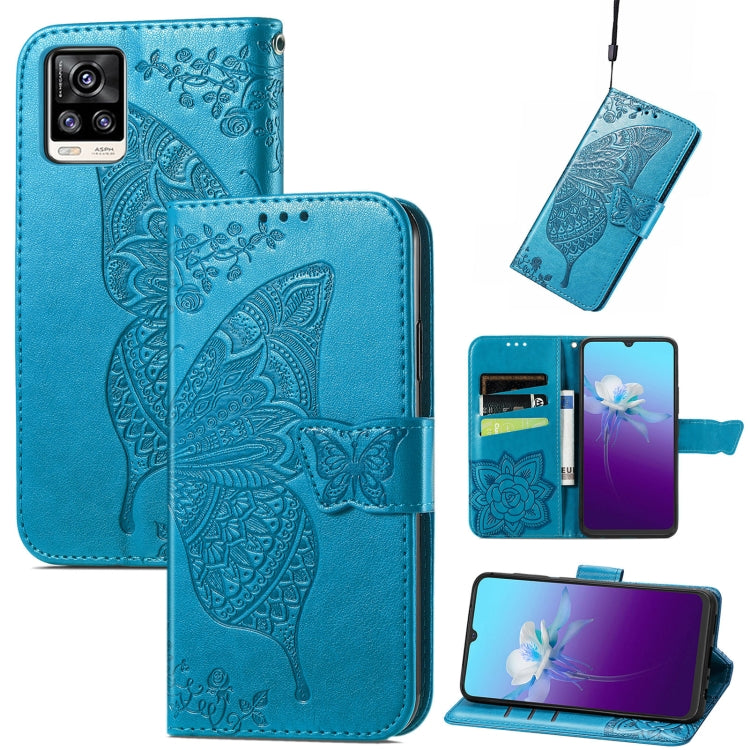 Butterfly Love Flowers Embossed Horizontal Flip Leather Case with Holder & Card Slots & Wallet & Lanyard, For OPPO Realme C20, For vivo S7e, For vivo S10 / S10 Pro, For vivo V20 2021, For Wiko Y61, For Xiaomi Redmi 10