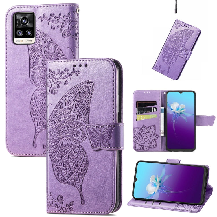 Butterfly Love Flowers Embossed Horizontal Flip Leather Case with Holder & Card Slots & Wallet & Lanyard, For OPPO Realme C20, For vivo S7e, For vivo S10 / S10 Pro, For vivo V20 2021, For Wiko Y61, For Xiaomi Redmi 10