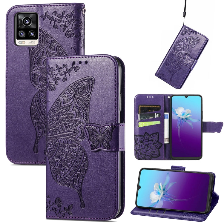Butterfly Love Flowers Embossed Horizontal Flip Leather Case with Holder & Card Slots & Wallet & Lanyard, For OPPO Realme C20, For vivo S7e, For vivo S10 / S10 Pro, For vivo V20 2021, For Wiko Y61, For Xiaomi Redmi 10