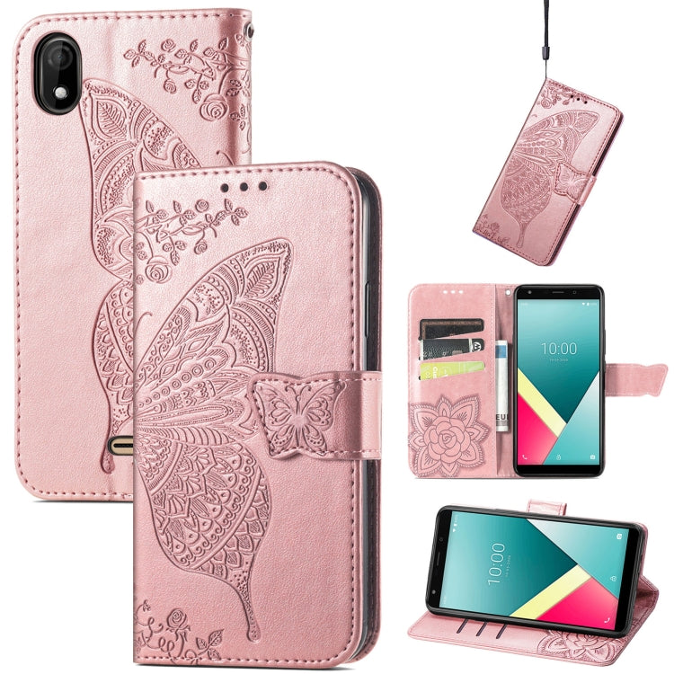 Butterfly Love Flowers Embossed Horizontal Flip Leather Case with Holder & Card Slots & Wallet & Lanyard, For OPPO Realme C20, For vivo S7e, For vivo S10 / S10 Pro, For vivo V20 2021, For Wiko Y61, For Xiaomi Redmi 10
