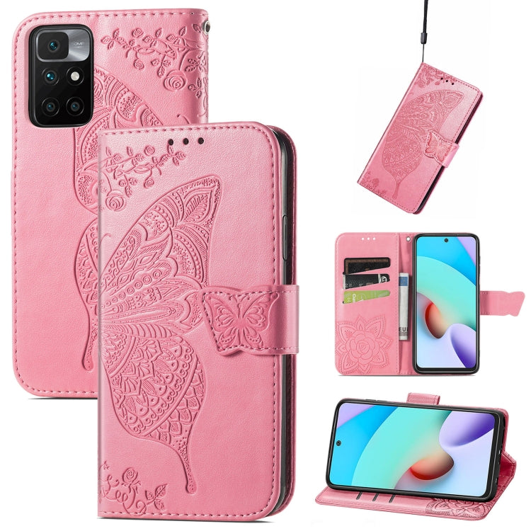 Butterfly Love Flowers Embossed Horizontal Flip Leather Case with Holder & Card Slots & Wallet & Lanyard, For OPPO Realme C20, For vivo S7e, For vivo S10 / S10 Pro, For vivo V20 2021, For Wiko Y61, For Xiaomi Redmi 10