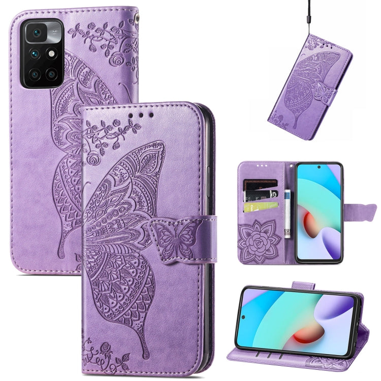 Butterfly Love Flowers Embossed Horizontal Flip Leather Case with Holder & Card Slots & Wallet & Lanyard, For OPPO Realme C20, For vivo S7e, For vivo S10 / S10 Pro, For vivo V20 2021, For Wiko Y61, For Xiaomi Redmi 10