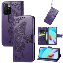 Load image into Gallery viewer, Butterfly Love Flowers Embossed Horizontal Flip Leather Case with Holder &amp; Card Slots &amp; Wallet &amp; Lanyard, For OPPO Realme C20, For vivo S7e, For vivo S10 / S10 Pro, For vivo V20 2021, For Wiko Y61, For Xiaomi Redmi 10