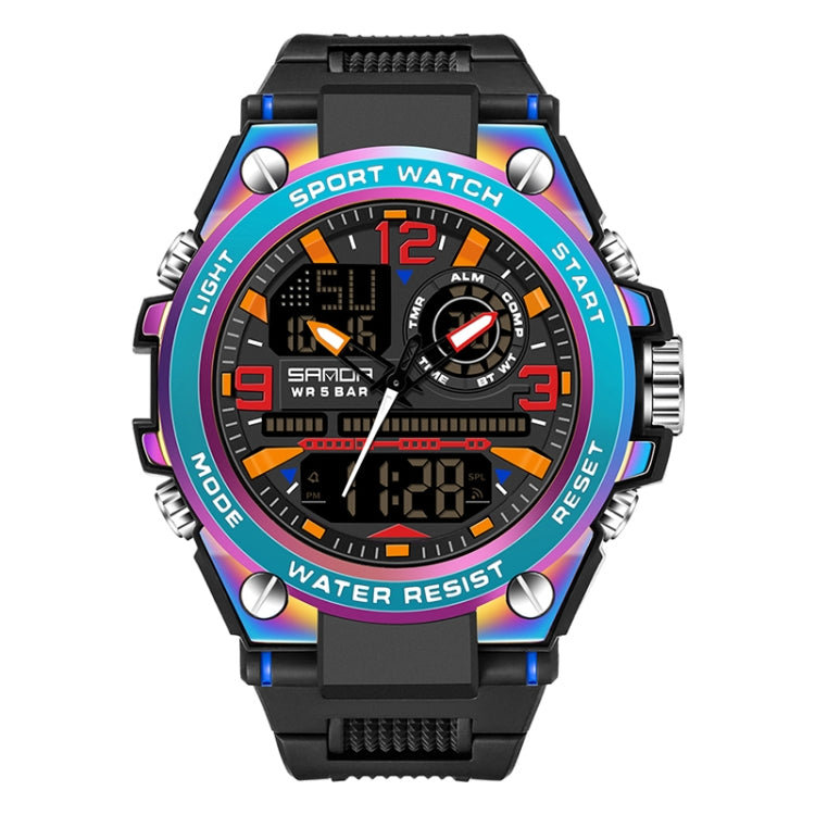 SANDA Dual Digital Display Luminous Stopwatch Chronograph Alarm Clock Men Quartz Sports Watch