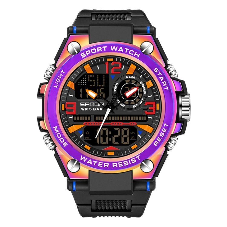 SANDA Dual Digital Display Luminous Stopwatch Chronograph Alarm Clock Men Quartz Sports Watch