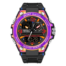 Load image into Gallery viewer, SANDA Dual Digital Display Luminous Stopwatch Chronograph Alarm Clock Men Quartz Sports Watch