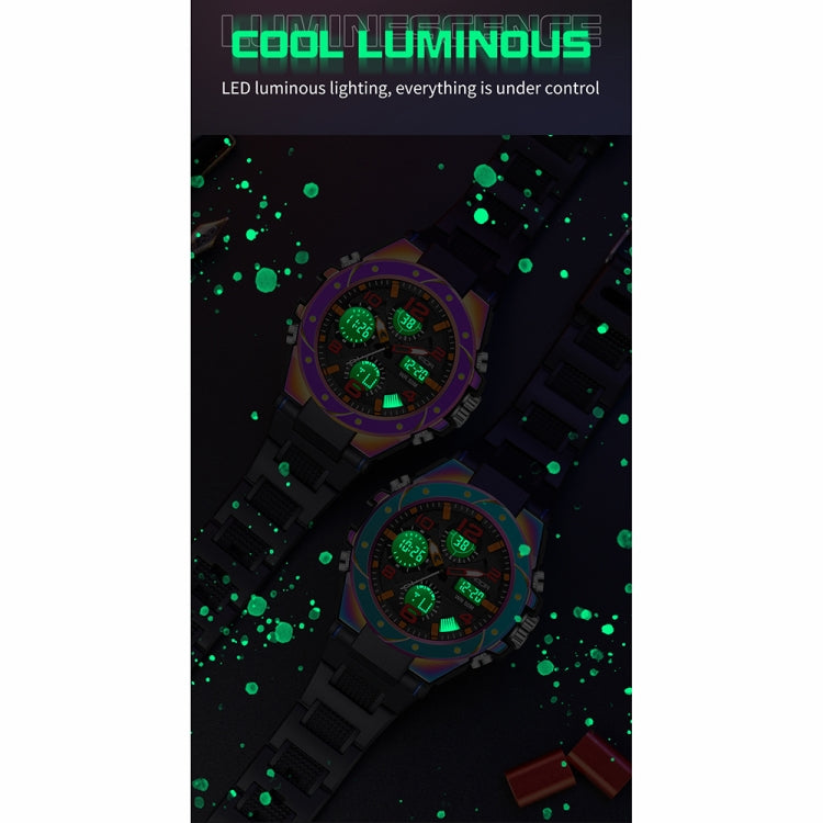 SANDA Dual Digital Display Luminous Stopwatch Chronograph Alarm Clock Men Quartz Sports Watch