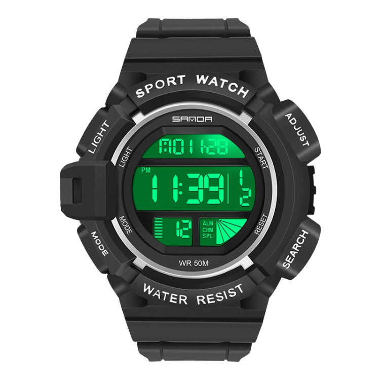 SANDA 2106 LED Digital Display Luminous Alarm Clock Men Outdoor Sports Electronic Watch