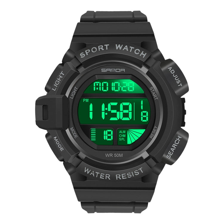 SANDA 2106 LED Digital Display Luminous Alarm Clock Men Outdoor Sports Electronic Watch