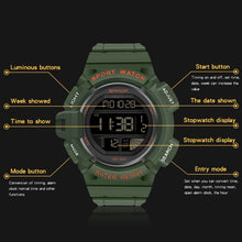 Load image into Gallery viewer, SANDA 2106 LED Digital Display Luminous Alarm Clock Men Outdoor Sports Electronic Watch