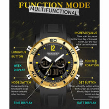 Load image into Gallery viewer, SANDA 3106 Dual Digital Display Men Outdoor Sports Luminous Shockproof Electronic Watch