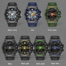 Load image into Gallery viewer, SANDA 6025 Dual Time Digital Display Luminous Calendar Waterproof Multifunctional Men Sports Quartz Watch