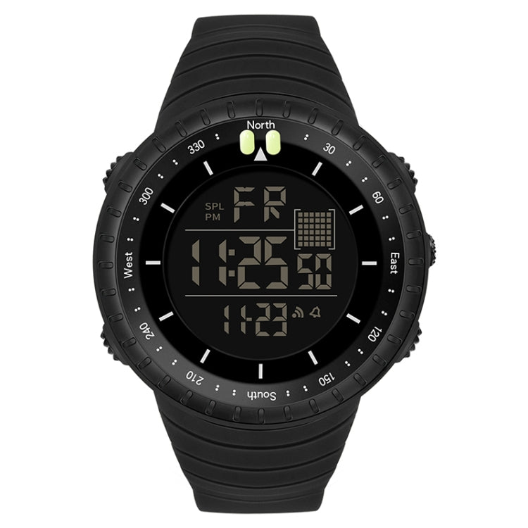 SANDA 6071 Three-split Screen LED Digital Display Luminous Stopwatch Timing Multifunctional Men Sports Electronic Watch