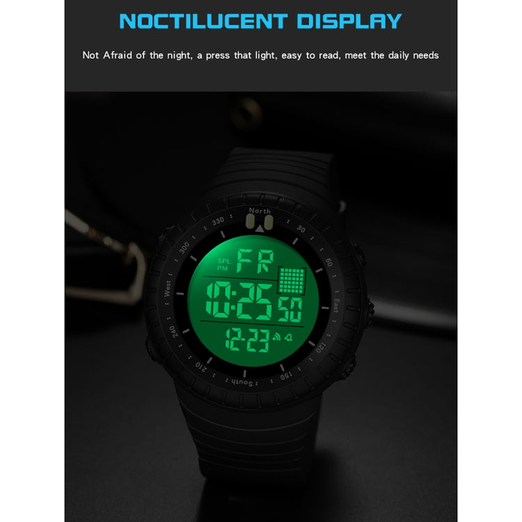 SANDA 6071 Three-split Screen LED Digital Display Luminous Stopwatch Timing Multifunctional Men Sports Electronic Watch
