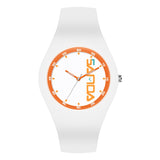 SANDA 6076 Simple Scale Round Dial Ladies Silicone Strap Quartz Watch