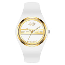Load image into Gallery viewer, SANDA 6077 Simple Icon Round Dial Ladies Silicone Strap Quartz Watch