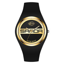 Load image into Gallery viewer, SANDA 6077 Simple Icon Round Dial Ladies Silicone Strap Quartz Watch