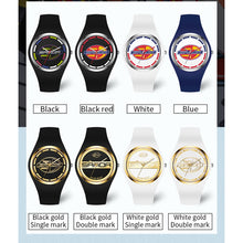 Load image into Gallery viewer, SANDA 6077 Simple Icon Round Dial Ladies Silicone Strap Quartz Watch