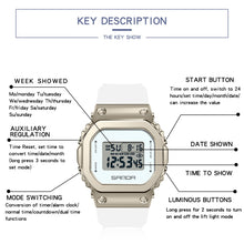 Load image into Gallery viewer, SANDA 9006 LED Digital Display Square Dial Sports Electronic Watch for Men and Women