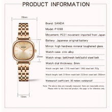 Load image into Gallery viewer, SANDA P1098 Simple Bar Scale Oval Dial Quartz Watch for Women