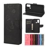 Vintage Embossed Floral Butterfly Pattern Horizontal Flip Leather Case with Card Slot & Holder & Wallet & Lanyard, For Wiko Power U30, For Xiaomi Redmi 10