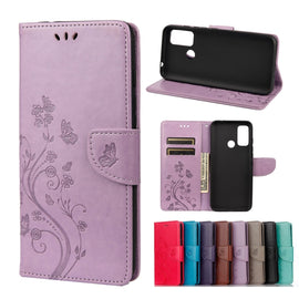 Butterfly Flower Pattern Horizontal Flip Leather Case with Holder & Card Slots & Wallet, For Wiko Power U30, For Xiaomi Redmi 10