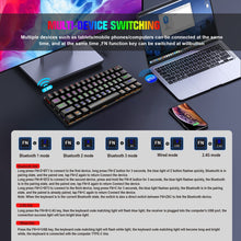 Load image into Gallery viewer, HXSJ L800 61 Keys Bluetooth 5.0 / 2.4G Wireless / Type-C Wired Three Modes Blue Shaft Mechanical Keyboard