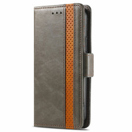 CaseNeo Business Splicing Dual Magnetic Buckle Horizontal Flip PU Leather Case with Holder & Card Slots & Wallet, For iPhone 13 Pro