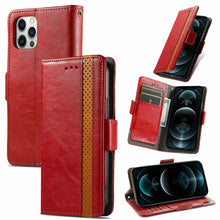 Load image into Gallery viewer, CaseNeo Business Splicing Dual Magnetic Buckle Horizontal Flip PU Leather Case with Holder &amp; Card Slots &amp; Wallet, For iPhone 13 Pro