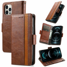 Load image into Gallery viewer, CaseNeo Business Splicing Dual Magnetic Buckle Horizontal Flip PU Leather Case with Holder &amp; Card Slots &amp; Wallet, For iPhone 13 Pro
