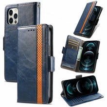 Load image into Gallery viewer, CaseNeo Business Splicing Dual Magnetic Buckle Horizontal Flip PU Leather Case with Holder &amp; Card Slots &amp; Wallet, For iPhone 13 Pro