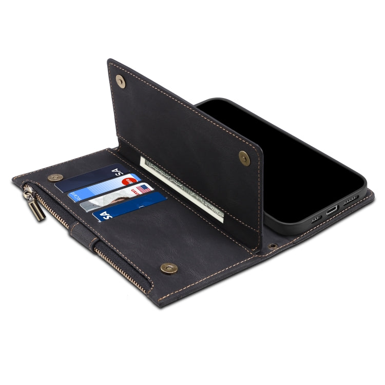 Retro Frosted Horizontal Flip Leather Case with Holder & Card Slot & Wallet & Zipper Pocket & Lanyard, For iPhone XS Max, For iPhone SE 2022 / SE 2020 & 8 & 7, For iPhone 6 & 6s, For iPhone 8 Plus & 7 Plus, For iPhone 6 Plus & 6s Plus, For iPhone 11
