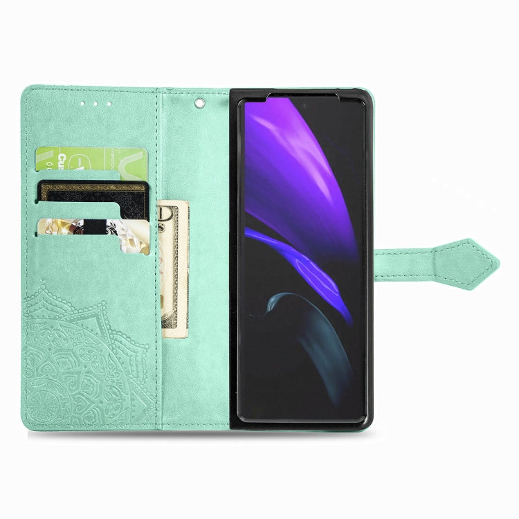 Embossed Mandala Pattern PC + TPU Horizontal Flip Leather Case with Holder & Card Slots, For Samsung Galaxy Z Fold3 5G