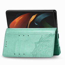 Load image into Gallery viewer, Embossed Mandala Pattern PC + TPU Horizontal Flip Leather Case with Holder &amp; Card Slots, For Samsung Galaxy Z Fold3 5G