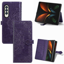 Load image into Gallery viewer, Embossed Mandala Pattern PC + TPU Horizontal Flip Leather Case with Holder &amp; Card Slots, For Samsung Galaxy Z Fold3 5G
