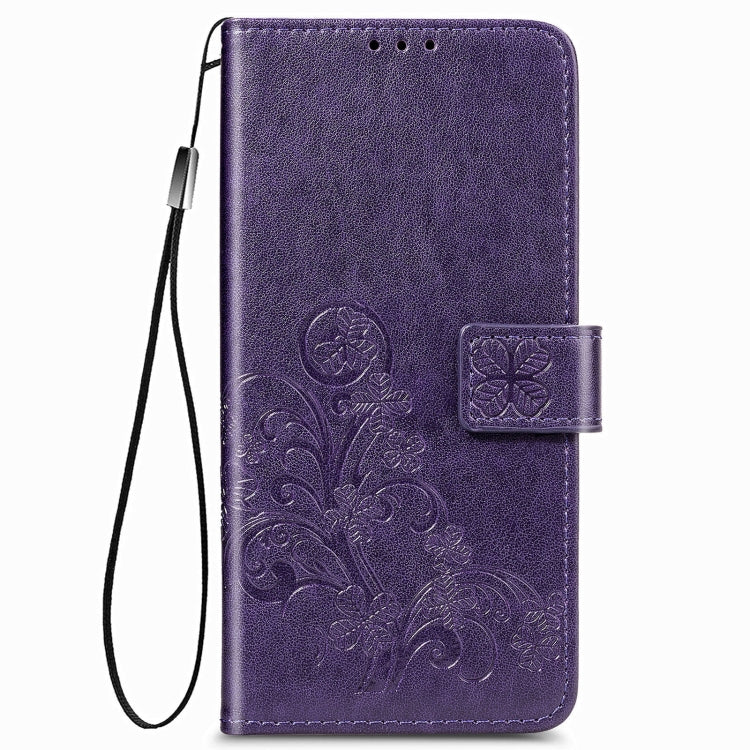 Four-leaf Clasp Embossed Buckle Mobile Phone Protection Leather Case with Lanyard & Card Slot & Wallet & Bracket Function, For Samsung Galaxy Z Fold3 5G