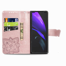 Load image into Gallery viewer, Butterfly Love Flowers Embossed Horizontal Flip Leather Case with Holder &amp; Card Slots &amp; Wallet &amp; Lanyard, For Samsung Galaxy Z Fold3 5G