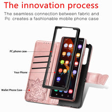 Load image into Gallery viewer, Butterfly Love Flowers Embossed Horizontal Flip Leather Case with Holder &amp; Card Slots &amp; Wallet &amp; Lanyard, For Samsung Galaxy Z Fold3 5G