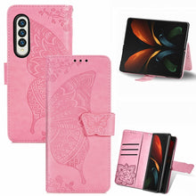 Load image into Gallery viewer, Butterfly Love Flowers Embossed Horizontal Flip Leather Case with Holder &amp; Card Slots &amp; Wallet &amp; Lanyard, For Samsung Galaxy Z Fold3 5G