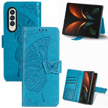 Load image into Gallery viewer, Butterfly Love Flowers Embossed Horizontal Flip Leather Case with Holder &amp; Card Slots &amp; Wallet &amp; Lanyard, For Samsung Galaxy Z Fold3 5G
