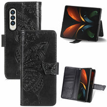 Load image into Gallery viewer, Butterfly Love Flowers Embossed Horizontal Flip Leather Case with Holder &amp; Card Slots &amp; Wallet &amp; Lanyard, For Samsung Galaxy Z Fold3 5G