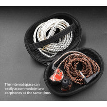 Load image into Gallery viewer, KZ Portable PU Leather Oval Data Cable Charger Earphone Storage Box, Oval