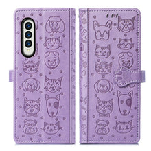 Load image into Gallery viewer, Lovely Cat and Dog Embossing Pattern Horizontal Flip Leather Case , with Holder &amp; Card Slots &amp; Wallet, For Samsung Galaxy Z Fold3 5G