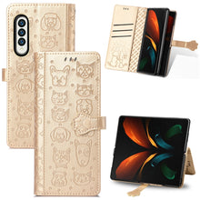 Load image into Gallery viewer, Lovely Cat and Dog Embossing Pattern Horizontal Flip Leather Case , with Holder &amp; Card Slots &amp; Wallet, For Samsung Galaxy Z Fold3 5G